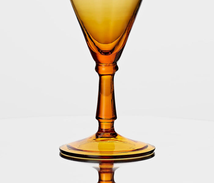 mid century
 amber cordial glass set - lolltgag