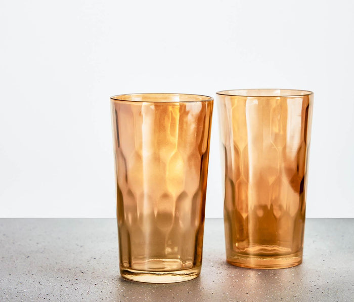 Golden Lustre Vintage Honeycomb Highball Glasses - Lollygag