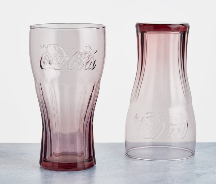 Vintage Purple Coca Cola Tall Glass Set - lollygag