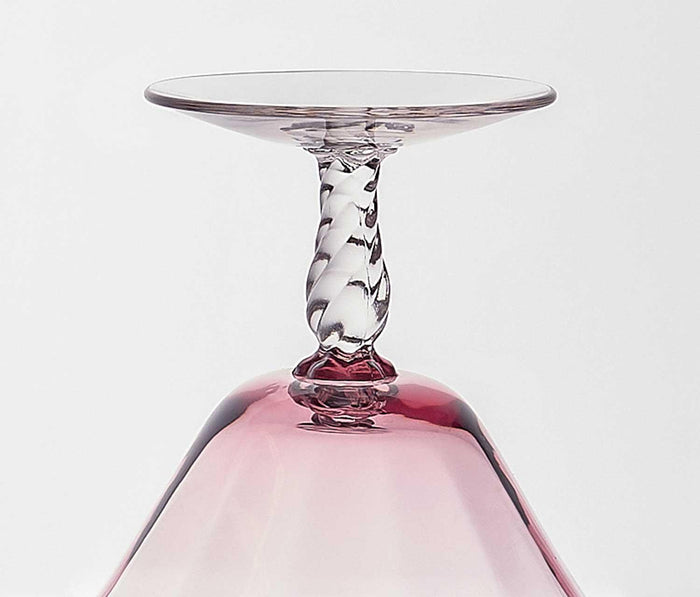 Dusty Lilac Paneled Coupe Glasses - Vintage