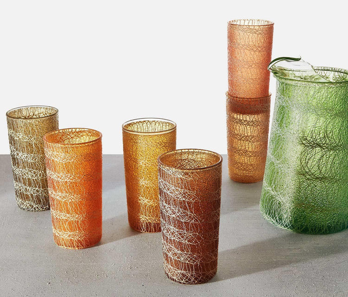 Spaghetti String Highball Glasses: set of 6 - lollygag