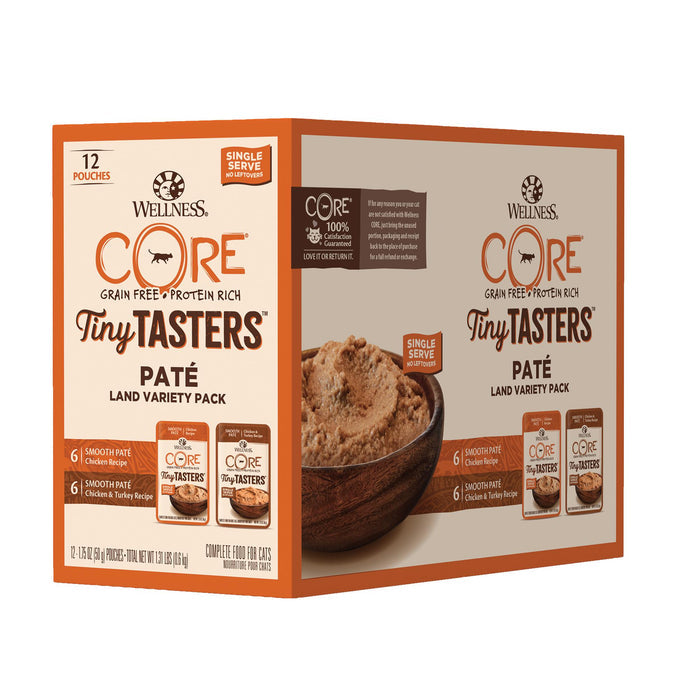 Wellness CORE Tiny Tasters Paté Poultry Variety Pack Wet Cat Food 12 x 50g-Habitat Pet Supplies