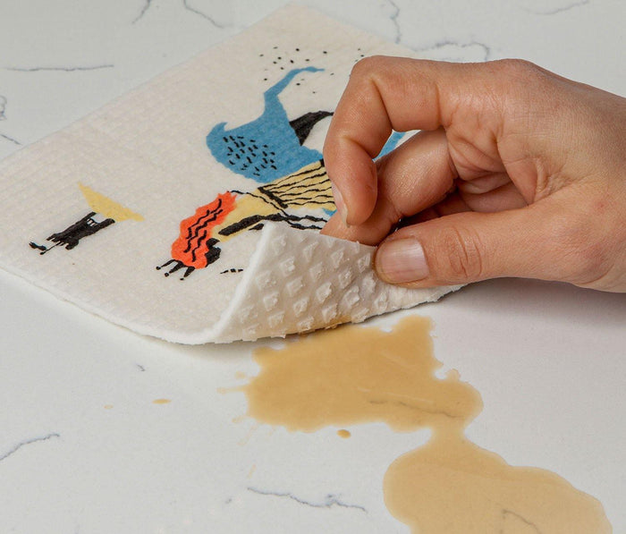 Whimsical Forest,Fox, Tigers, Cheetah, Warrior Girl reusable Swedish dish cloths
