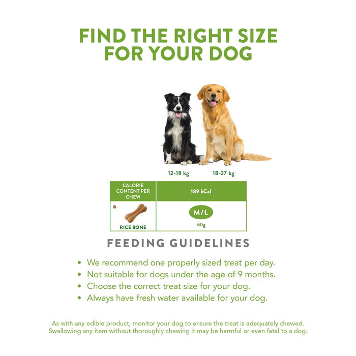 Whimzees Rice Bone Dental Dog Treats 50 Pack