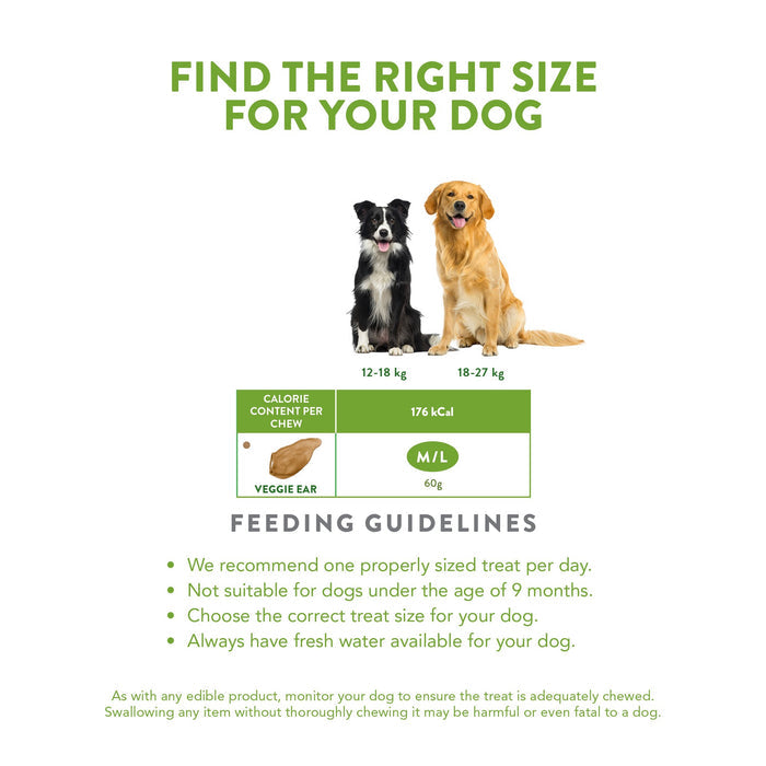 Whimzees Veggie Ear Dental Dog Treats 18 Pack