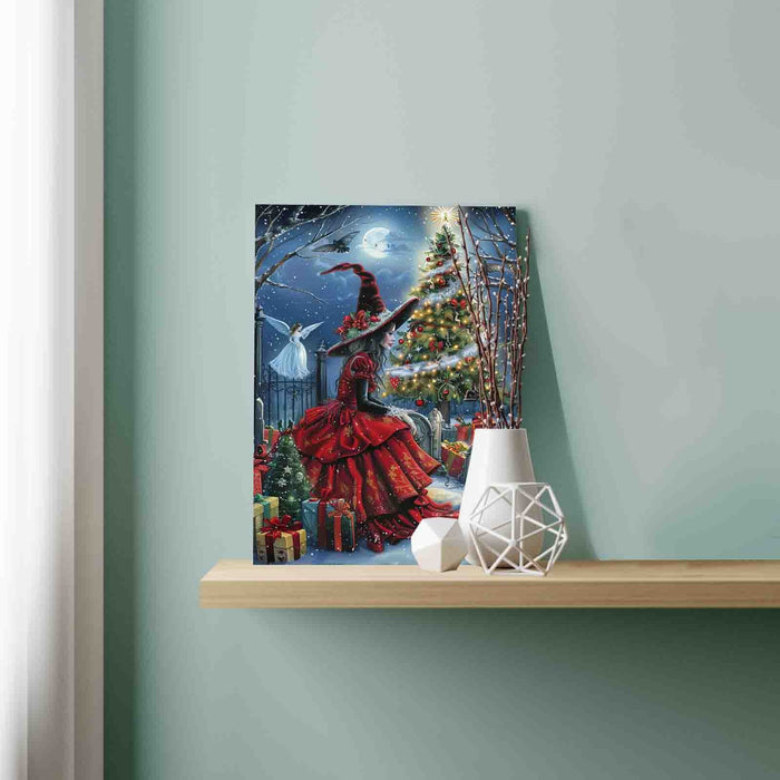 Witch and the Christmas Tree Paint by Numbers