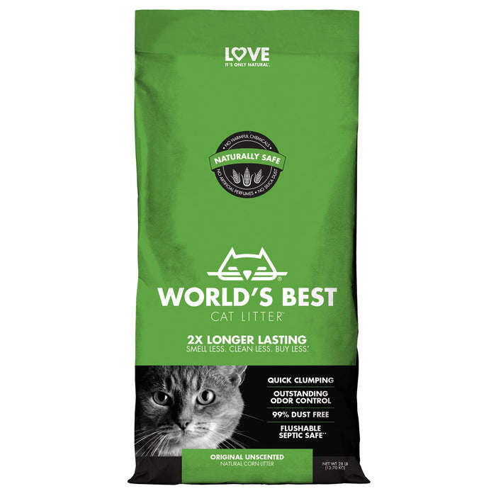 Worlds Best Original Unscented Clumping Cat Litter 12.7kg-Habitat Pet Supplies