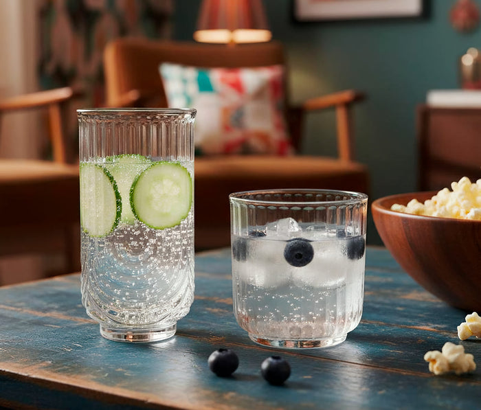 Acopa Zelda Deco Glass Low Tumbler Glass - Lollygag