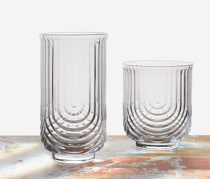 acope zelda deco tall and tumbler glass set - lollygag