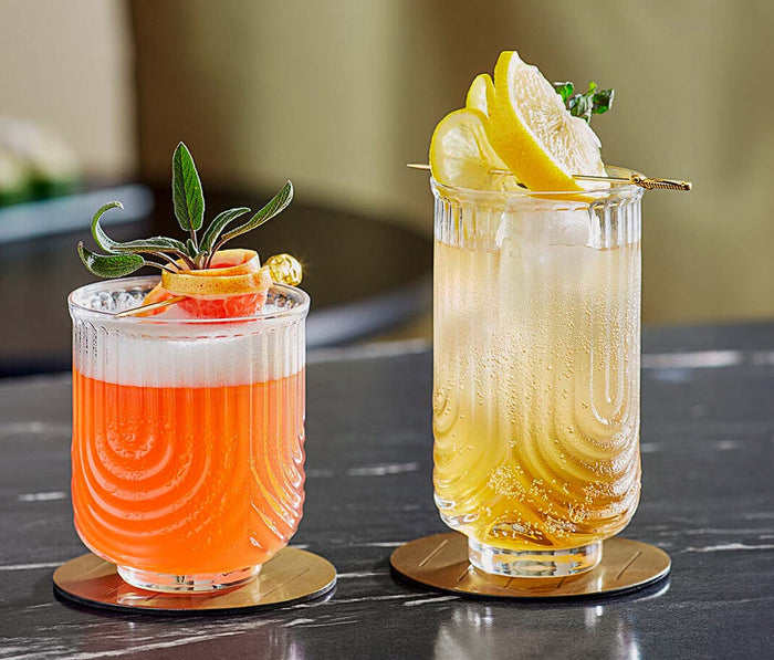 acope zelda deco highball and rocks glass set - lollygag