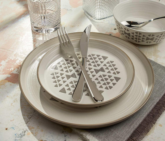 Zephyr Imprint Ivory & Grey Geo Patterned Dinnerware Set