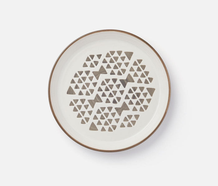 Zephyr Imprint Ivory & Grey Geo Patterned Salad Plates