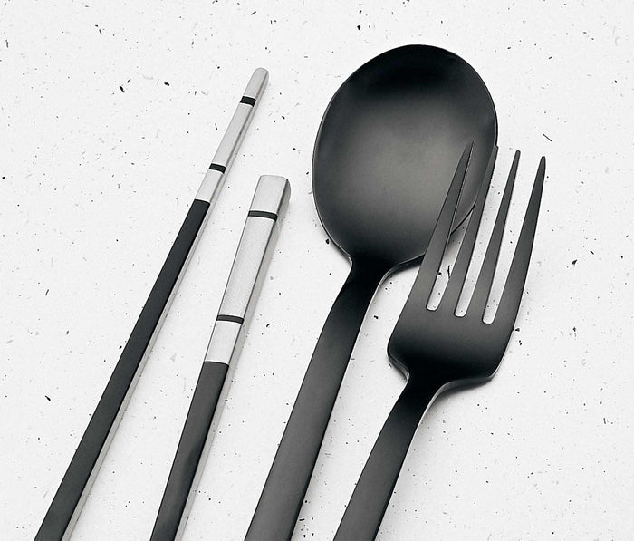 Black Reusable Travel Flatware Set - lollygag