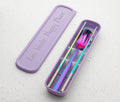 Rainbow Iridescent reusable travel flatware with case