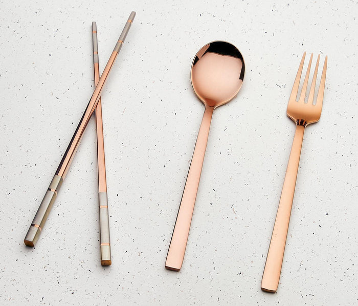 Rose Gold Reusable travel flatware set - lollygag