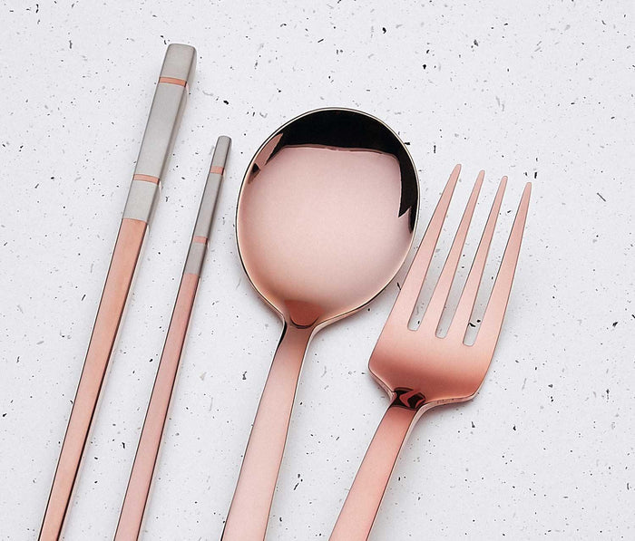 Rose Gold Reusable travel flatware set - lollygag