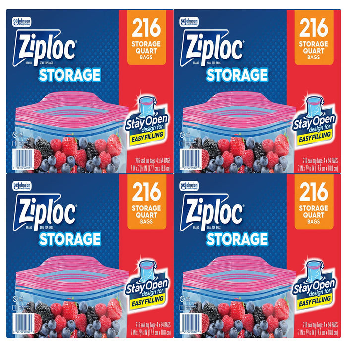 Ziploc Seal Top Quart Bags, 216 Count