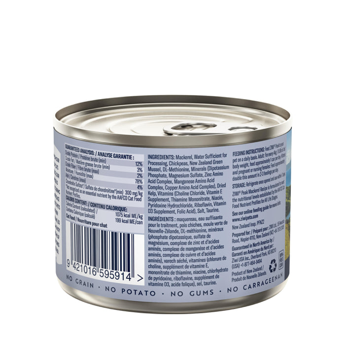 ZIWI Peak Wet Mackerel Recipe Cat Food 185g x 12