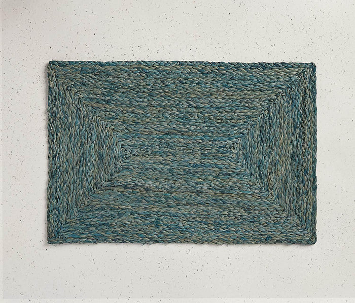Blue Raffia Placemat Set